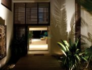 Sentosa-Ile Maurice-court intérieure la nuit